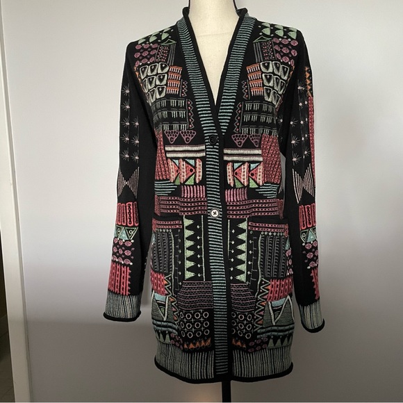 Johnny Was Biya Kane Embroidered Cardigan - Picture 2 of 13